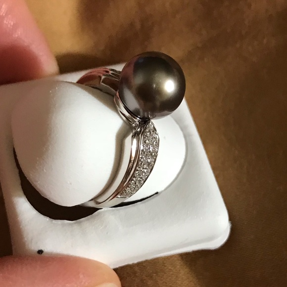 NWOT Black Cultured Pearl Ring - Picture 8 of 8